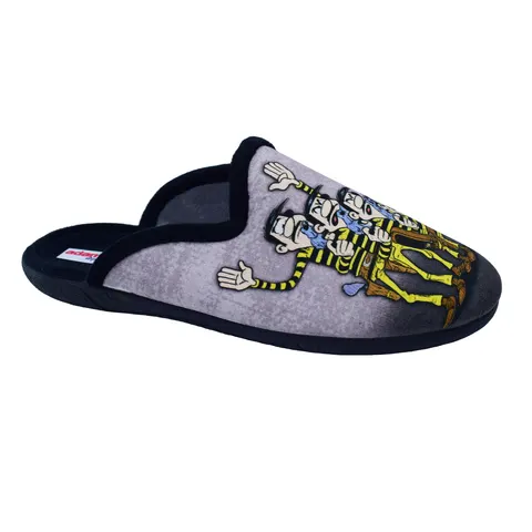 Ανδρικές υφασμάτινες παντόφλες Comfort  με τόν Lucky Luke  χειμερινές της Adams - Negro