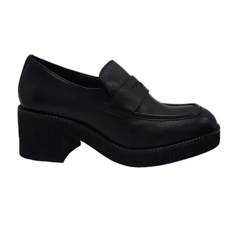 Γυναικεία Loafers Comfort δερμάτινα  Hosis  σε Μαύρο