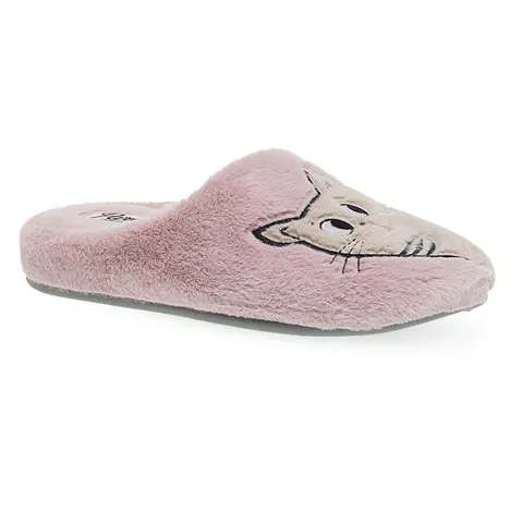 Γυναικείες  Comfort παντόφλες  χειμερινές βελουτέ Oh My Cat της PAREX - Ροζ