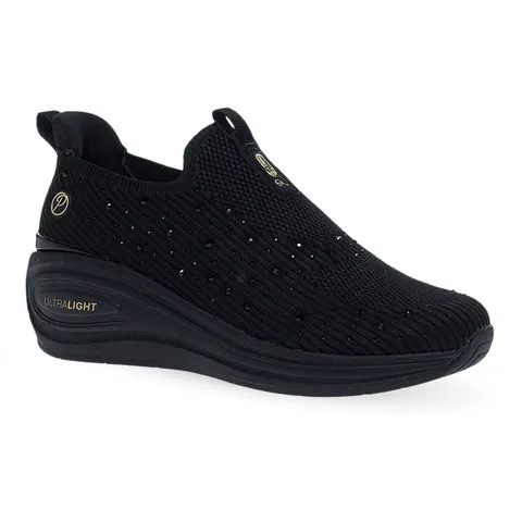 Ανατομικό γυναικείο υφασμάτινο sneaker Parex - Μαύρο