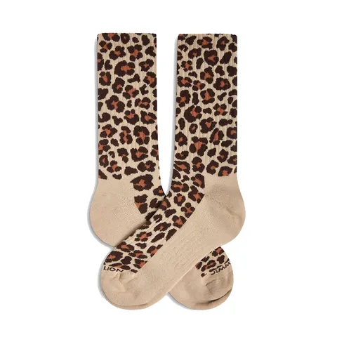 Γυναικείες κάλτσες Jimmy Lion Athletic Leopard - Warm Beige