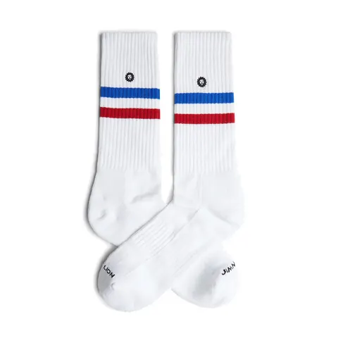 Ανδρικές καί γυναικείες κάλτσες Jimmy Lion Athletic Essentials Stripes - White