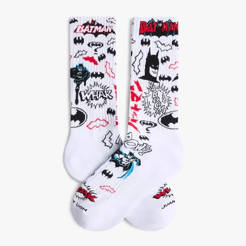 Ανδρικές καί γυναικείες κάλτσες Jimmy Lion Athletic Basquiat Batman - White 