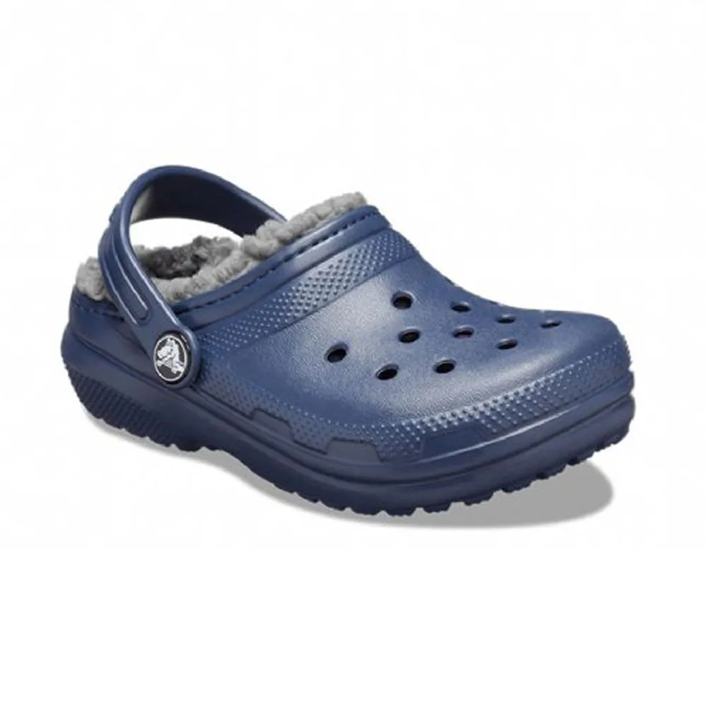 Παιδικά ανατομικά  κλασσικά σαμπό με γούνα Crocs απο καουτσούκ Μπλέ 