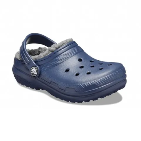 Παιδικά ανατομικά  κλασσικά σαμπό με γούνα Crocs απο καουτσούκ Μπλέ 