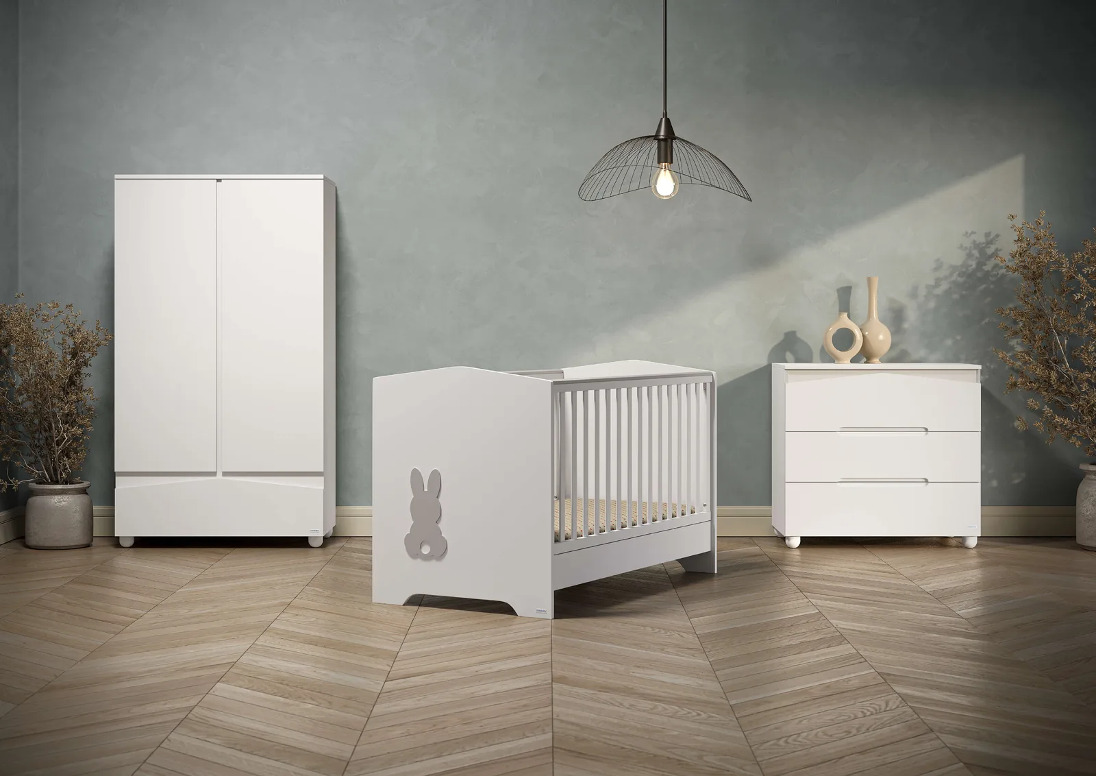 Casababy Rabbit βρεφικό σετ δωματίου κρεβάτι και σιφονιέρα