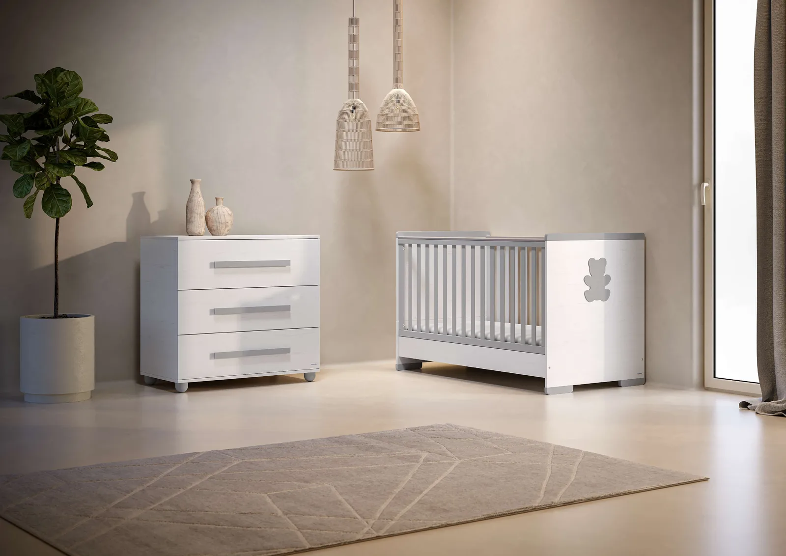 Casababy Smart  βρεφικό σετ δωματίου κρεβάτι και σιφονιέρα