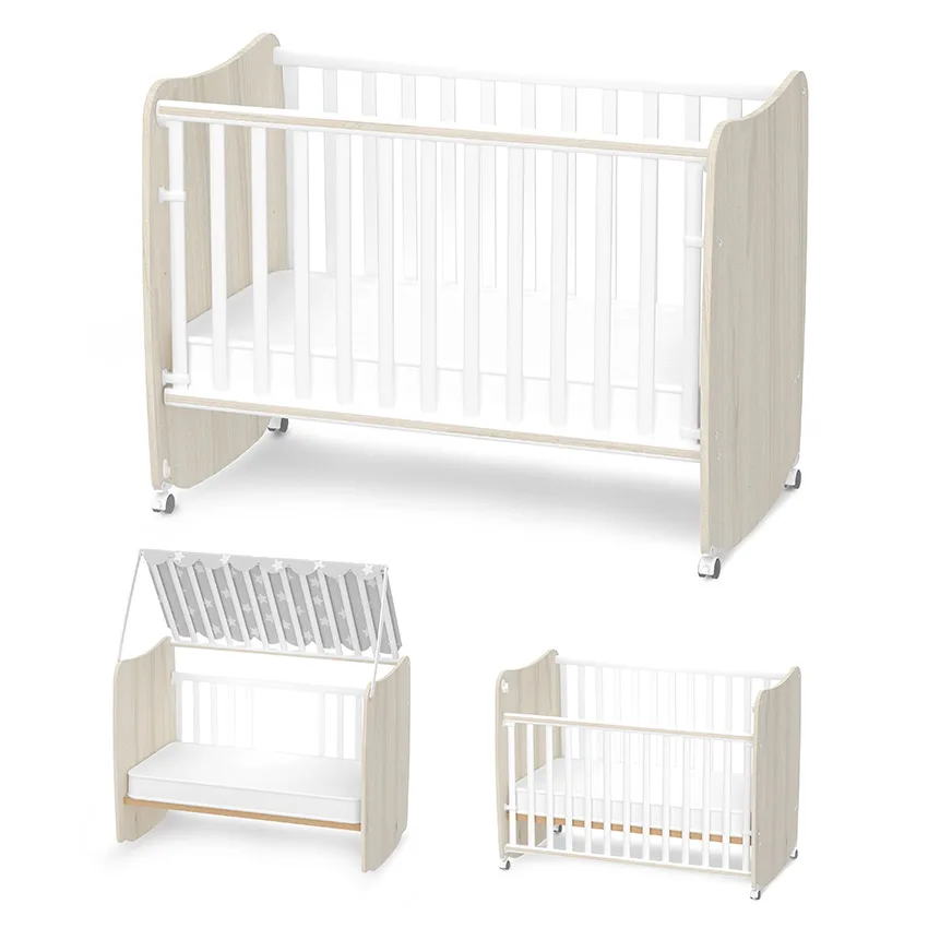 Lorelli Κρεβάτι STARS White+Light oak  60x120