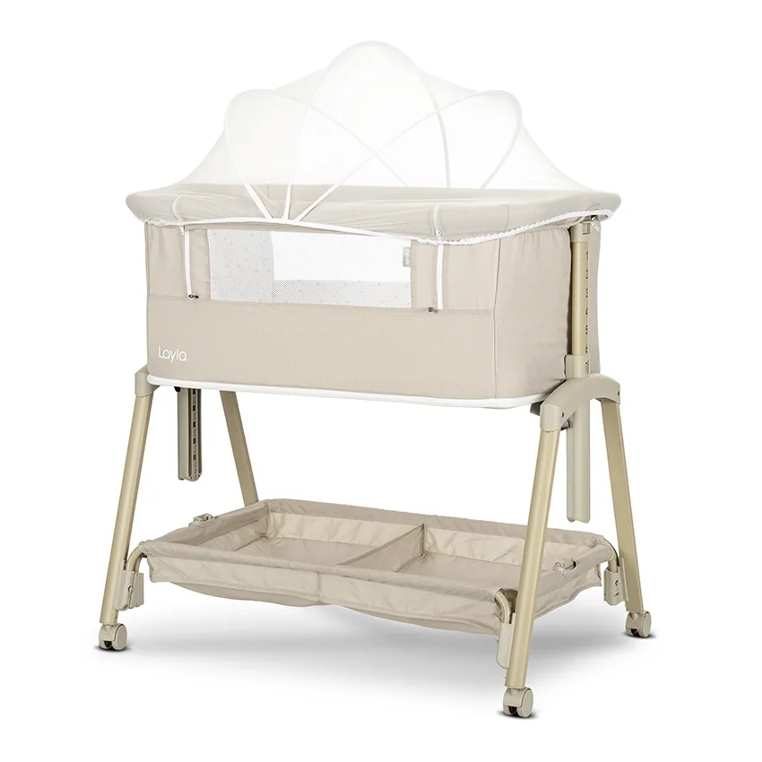 Lorelli Λίκνο LAYLA 2in1 με πτυσσομενο πλευρικο τοιχωμα Beige