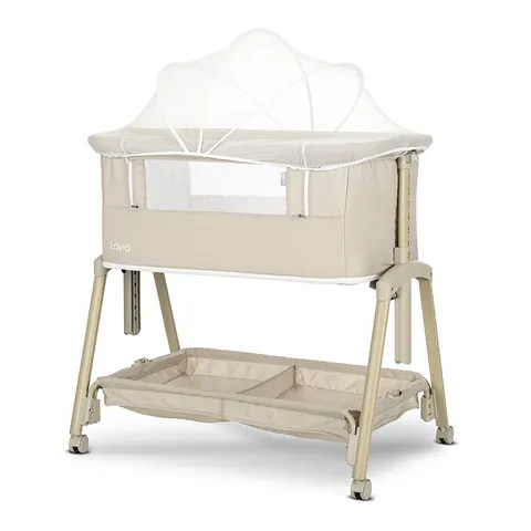 Lorelli Λίκνο LAYLA 2in1 με πτυσσομενο πλευρικο τοιχωμα Beige