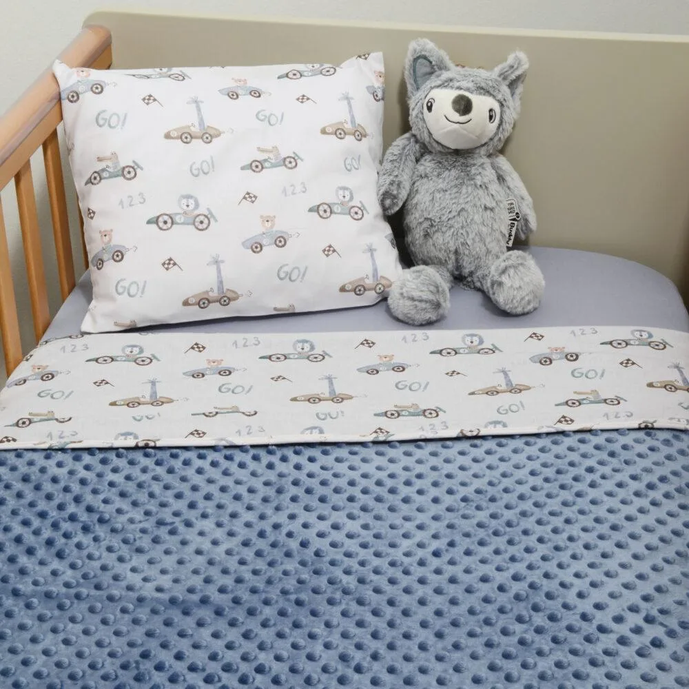 Minky ΝEW Κουβέρτα Λίκνου Διπλής Όψης 75×95 Des.421 Oliver Baby