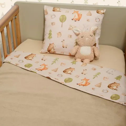 Minky ΝEW Κουβέρτα Λίκνου Διπλής Όψης 75×95 Des.428 Oliver Baby