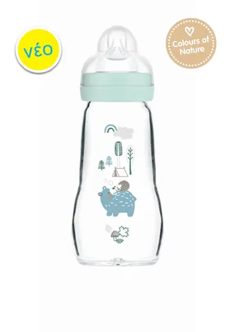 Μπιμπερό Γυάλινο Feel Good 260ml – Συλλογή Forest Σιελ