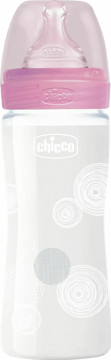 Μπιμπερό Γυάλινο Well Being ΡOZ με Θηλή Σιλικόνης 240ml 0Μ+