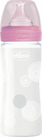 Μπιμπερό Γυάλινο Well Being ΡOZ με Θηλή Σιλικόνης 240ml 0Μ+