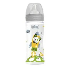 Μπιμπερό Πλαστικό με Θηλή Σιλικόνης Well Being UNISEX 330ml 4M+