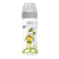 Μπιμπερό Πλαστικό με Θηλή Σιλικόνης Well Being UNISEX 330ml 4M+