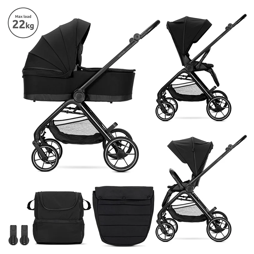 Πολυκαρότσι 2 σε 1 Venice Lorelli Black
