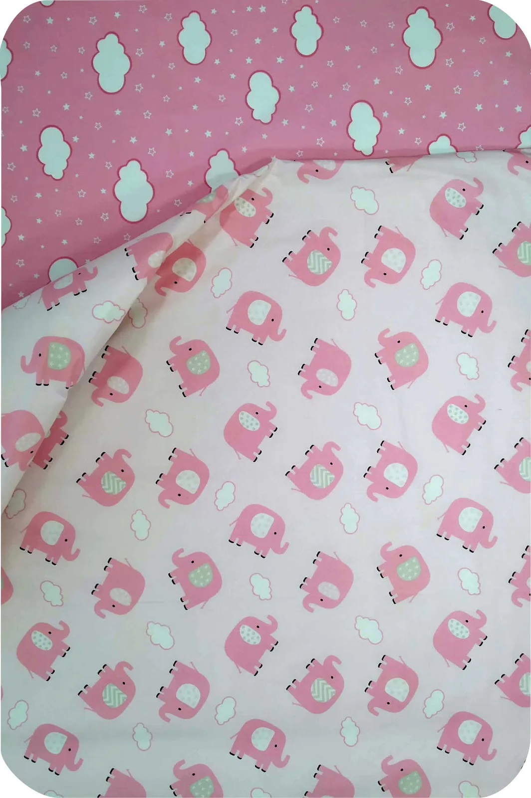 Σετ σεντόνια λίκνου MORVEN Elephant Pink