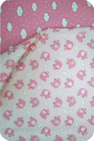 Σετ σεντόνια λίκνου MORVEN Elephant Pink