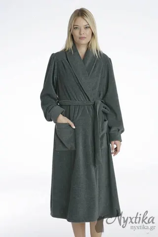 Ζεστή, Σταυρωτή Fleece Ρόμπα Σε Κλασικό ¨μπόλικο"  Πατρόν Με Πέτο Και τσέπες , Eξαιρετική Σε Μεγάλα Μεγέθη Σε Πολλά Χρώματα