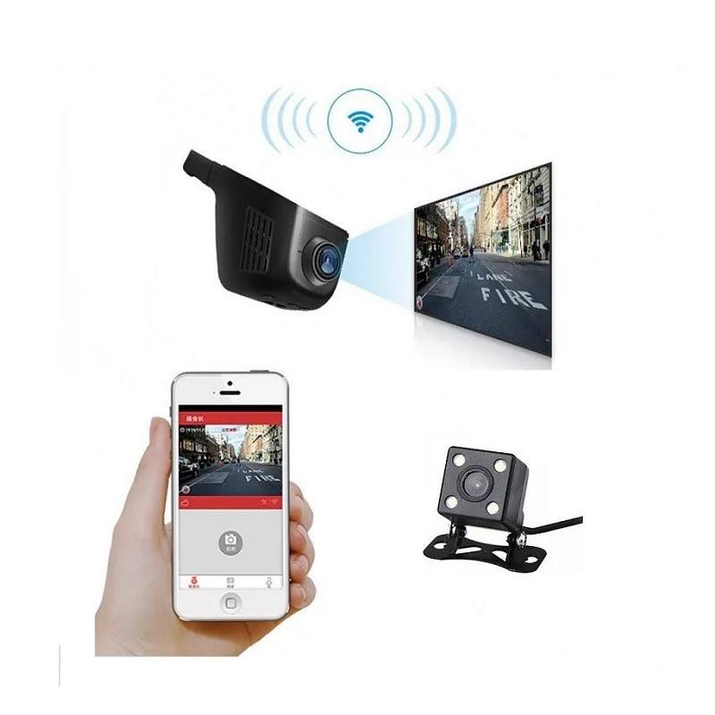 Wifi Κρυφή Κάμερα Αυτοκινήτου Full HD με Ανίχνευση Κίνησης G-Sensor και Κάμερα Οπισθοπορείας