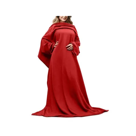 Κουβέρτα Fleece με Μανίκια 180-135cm Κόκκινη