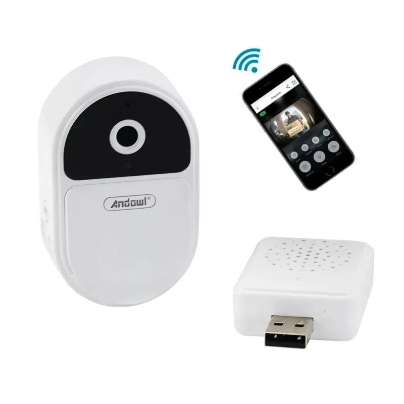 Επαναφορτιζόμενο Κουδούνι USB 2.4GHz με Κάμερα 4K και Αμφίδρομη Επικοινωνία