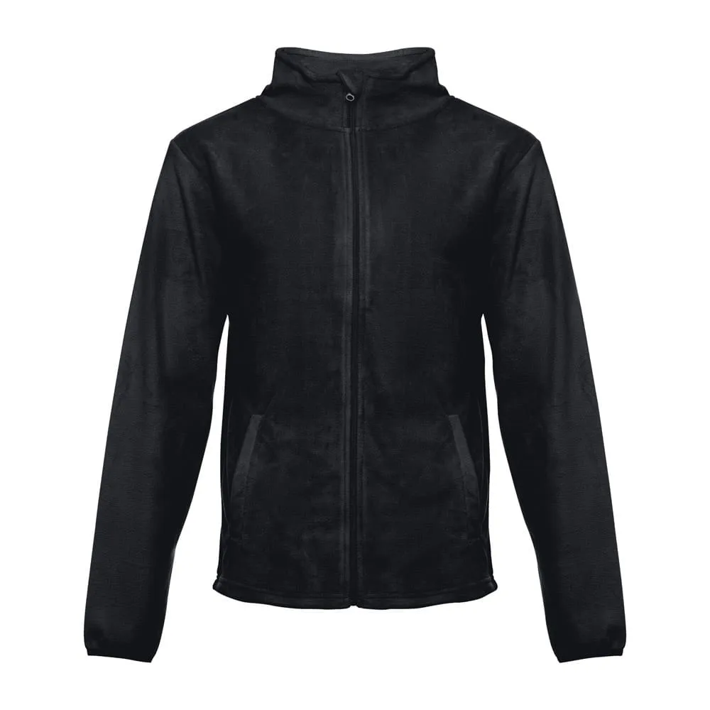 THC HELSINKI. Ανδρικό μπουφάν fleece από πολυεστέρα - xl, μαύρο - pa_μέγεθος: xl, pa_χρώματα: μαύρο