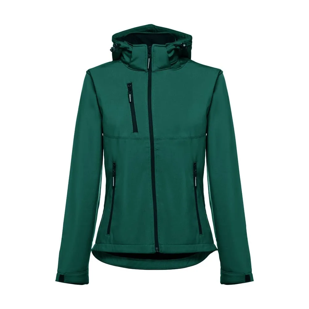 THC ZAGREB WOMEN. Γυναικείο σακάκι softshell με ζώνη - m, σκούρο-πράσινο - pa_μέγεθος: m, pa_χρώματα: σκούρο-πράσινο