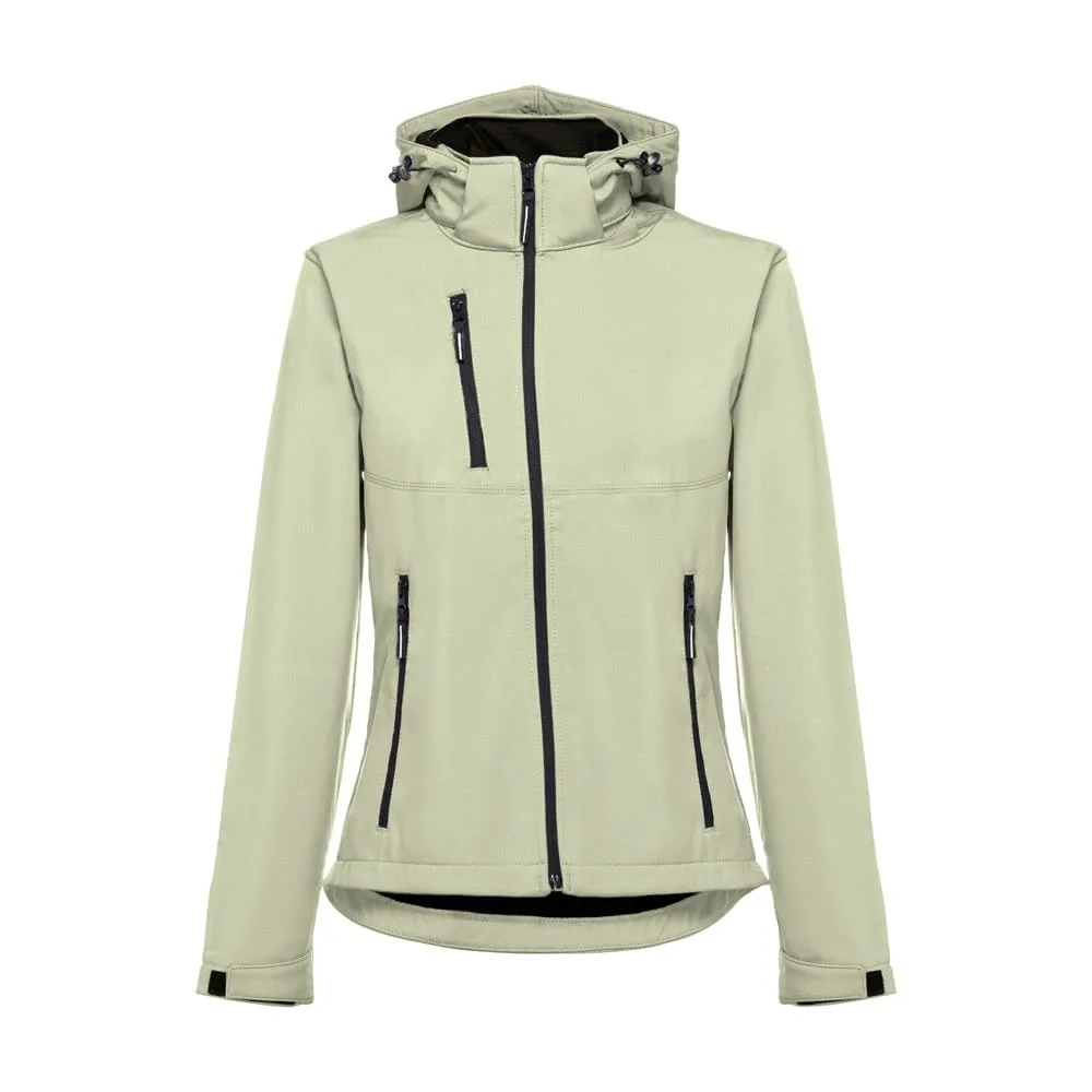 THC ZAGREB WOMEN. Γυναικείο σακάκι softshell με ζώνη - m, παστέλ-πράσινο - pa_μέγεθος: m, pa_χρώματα: παστέλ-πράσινο