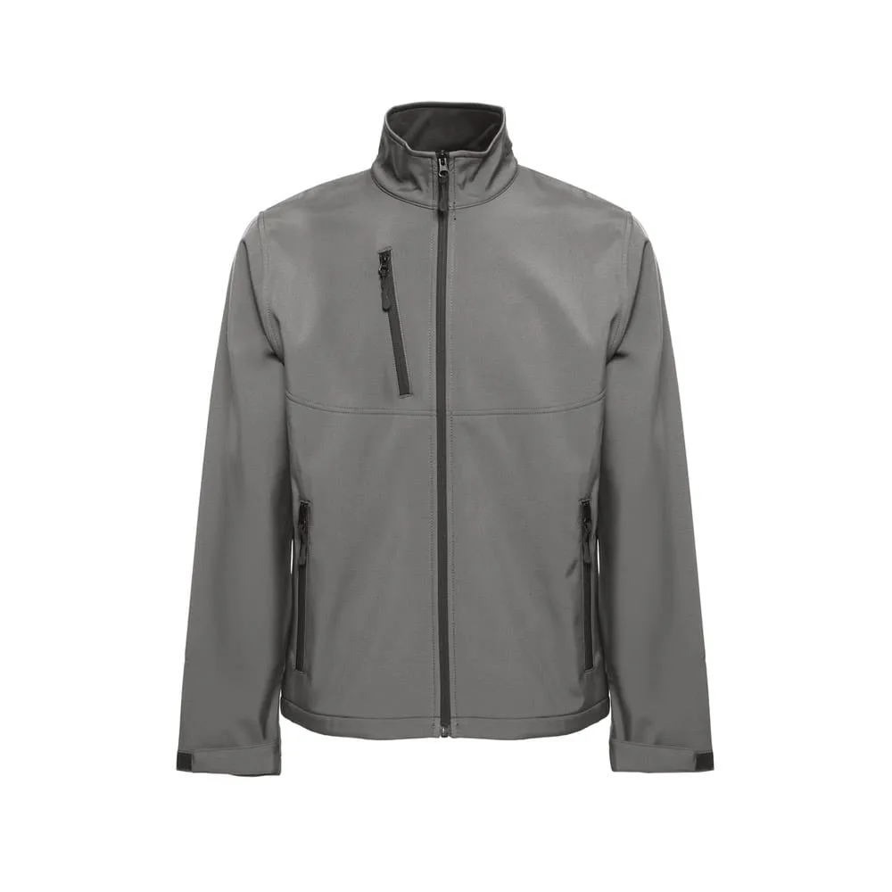 THC EANES. Softshell μπουφάν (unisex) από πολυεστέρα και ελαστάνη - m, γκρί - pa_μέγεθος: m, pa_χρώματα: γκρί