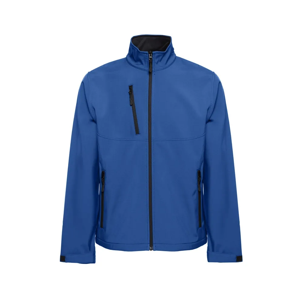 THC EANES. Softshell μπουφάν (unisex) από πολυεστέρα και ελαστάνη - xs, μπλε-ρουά - pa_μέγεθος: xs, pa_χρώματα: μπλε-ρουά
