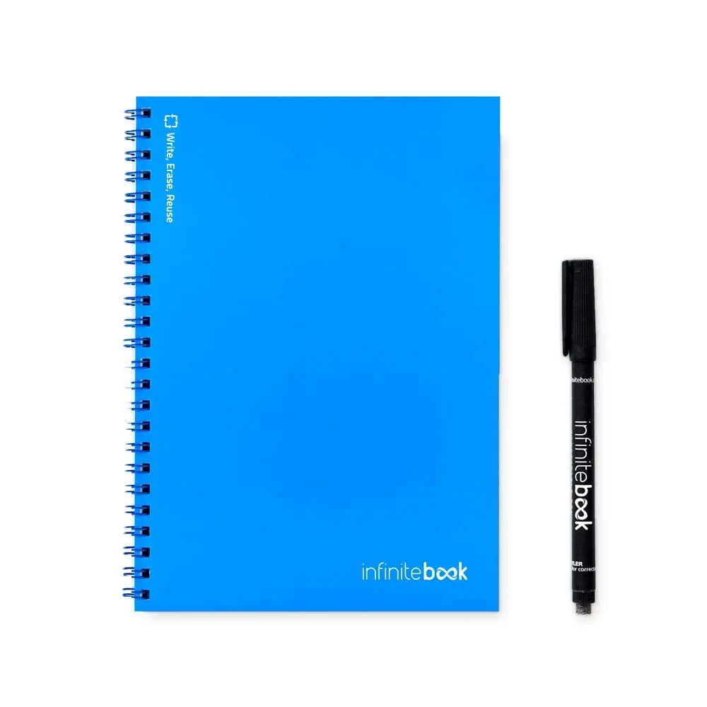 INFINITEBOOK PLAIN A5. Infinitebook με εύκαμπτο εξώφυλλο και 15 απλές σελίδες λευκού πίνακα - μπλε-ρουά - pa_χρώματα: μπλε-ρουά