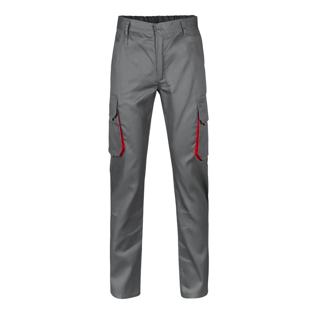 VL HYPNOS. Δίχρωμο παντελόνι twill με πολλαπλές τσέπες (200g/m²), από βαμβάκι (35%) και πολυεστέρα (65%) - 58, γκρί - pa_μέγεθος: 58, pa_χρώματα: γκρί