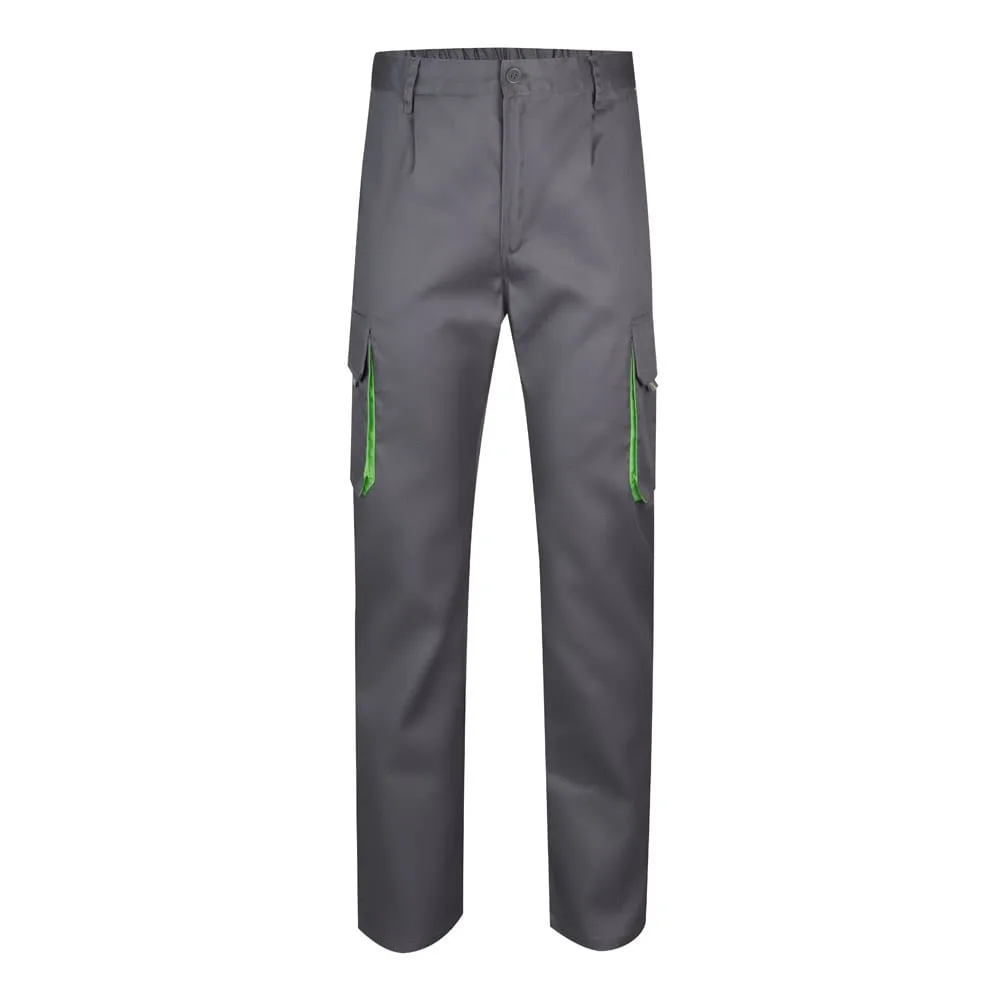 VL HYPNOS. Δίχρωμο παντελόνι twill με πολλαπλές τσέπες (200g/m²), από βαμβάκι (35%) και πολυεστέρα (65%) - 36, γκρί - pa_μέγεθος: 36, pa_χρώματα: γκρί