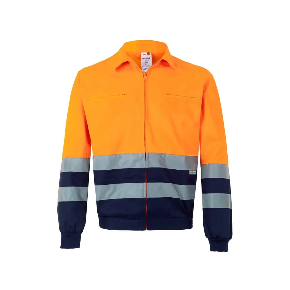VL NEPTUNE. Δίχρωμη ζακέτα twill (210g/m²) από πολυεστέρα (80%) και βαμβάκι (20%) - 2xl, μπλε - pa_μέγεθος: 2xl, pa_χρώματα: μπλε