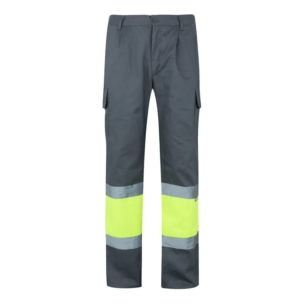 VL ATHENA. Δίχρωμο παντελόνι twill (210g/m²), με επένδυση, πολλές τσέπες, από βαμβάκι (20%) και πολυεστέρα (80%) - 3xl, γκρί - pa_μέγεθος: 3xl, pa_χρώματα: γκρί