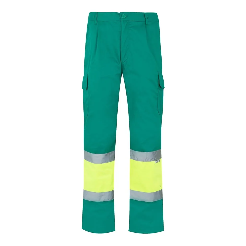 VL ATHENA. Δίχρωμο παντελόνι twill (210g/m²), με επένδυση, πολλές τσέπες, από βαμβάκι (20%) και πολυεστέρα (80%) - m, πράσινο - pa_μέγεθος: m, pa_χρώματα: πράσινο