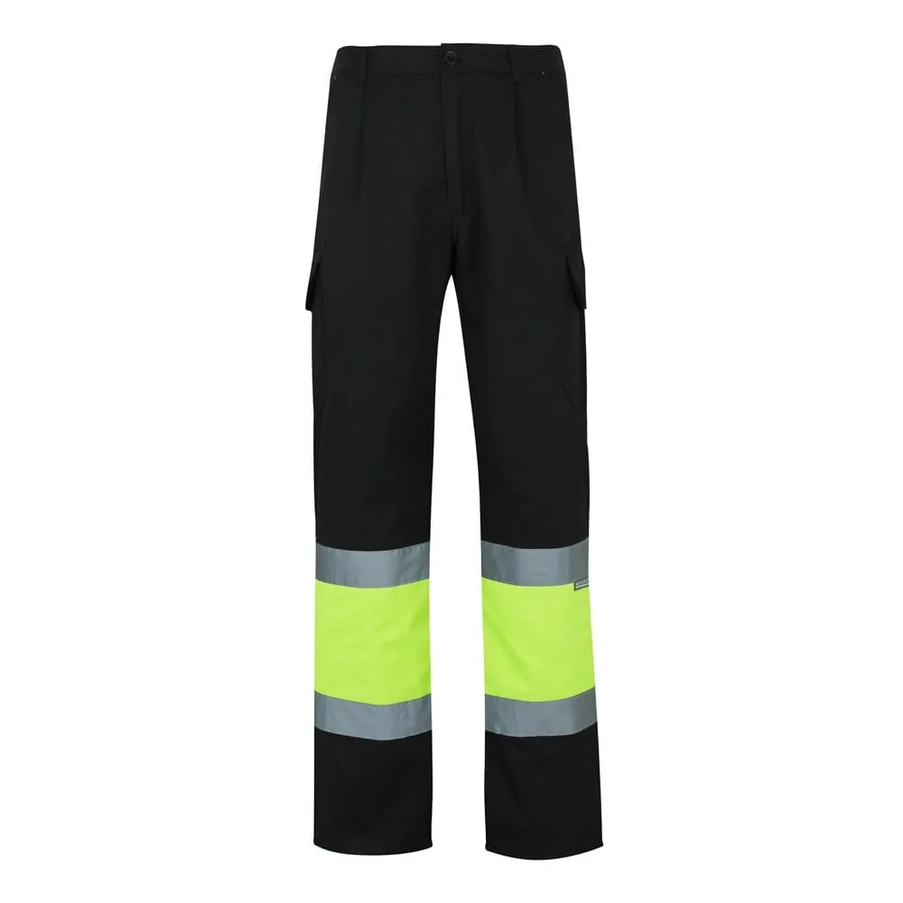 VL POSEIDON. Δίχρωμο παντελόνι twill με πολλές τσέπες (210g/m²), από βαμβάκι (20%) και πολυεστέρα (80%) - xl, μαύρο - pa_μέγεθος: xl, pa_χρώματα: μαύρο