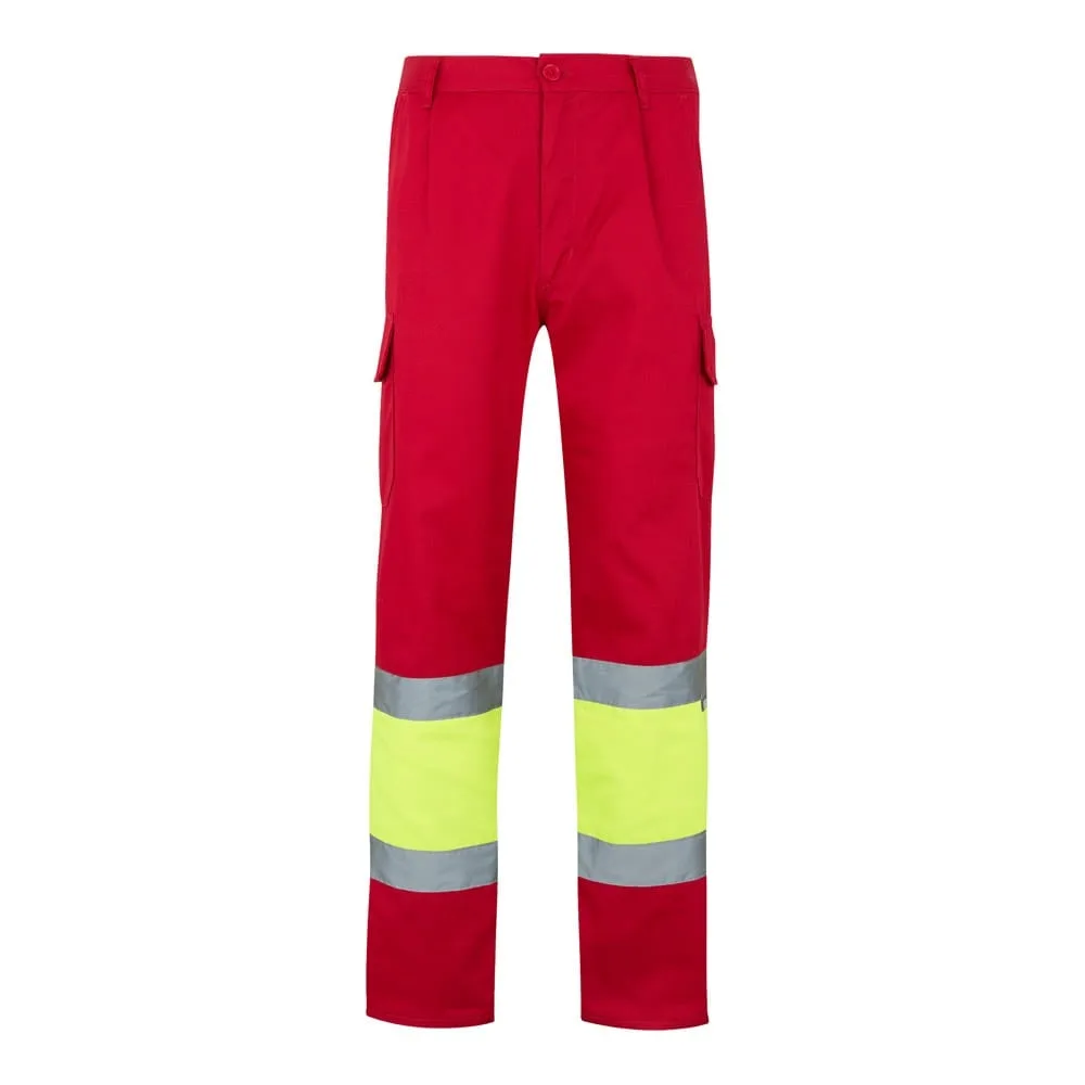 VL POSEIDON. Δίχρωμο παντελόνι twill με πολλές τσέπες (210g/m²), από βαμβάκι (20%) και πολυεστέρα (80%) - 3xl, κόκκινο - pa_μέγεθος: 3xl, pa_χρώματα: κόκκινο