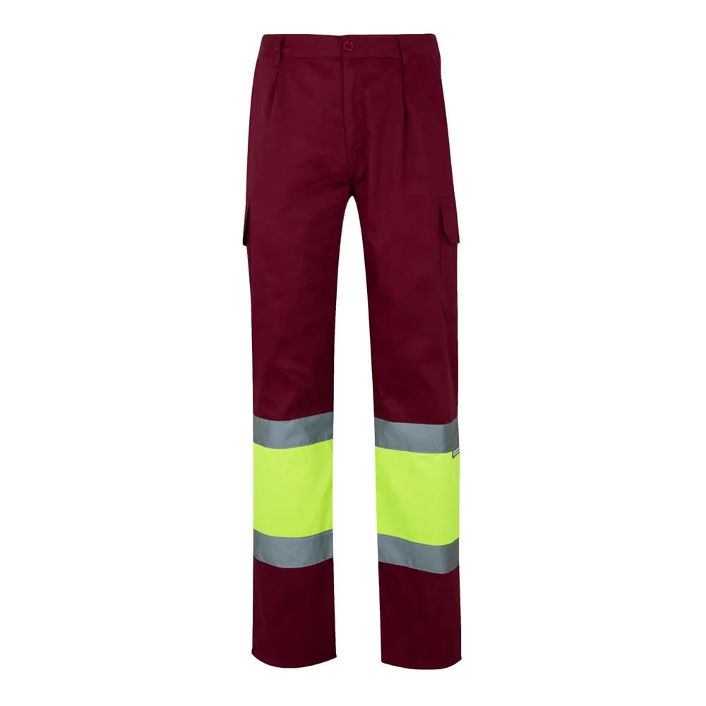 VL POSEIDON. Δίχρωμο παντελόνι twill με πολλές τσέπες (210g/m²), από βαμβάκι (20%) και πολυεστέρα (80%) - 2xl, βουργουνδί - pa_μέγεθος: 2xl, pa_χρώματα: βουργουνδί