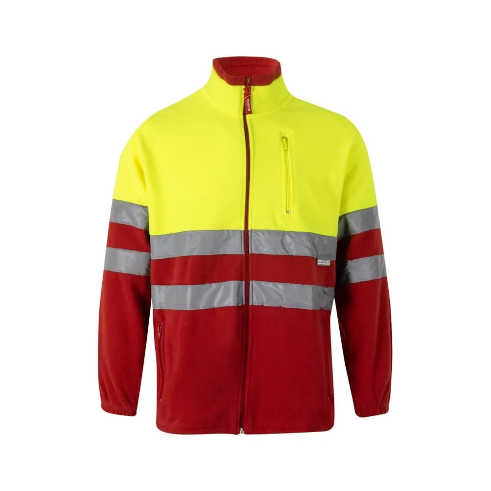 VL EROS. Δίχρωμο fleece μπουφάν (280g/m²), από πολυεστέρα (100%) - s, κόκκινο - pa_μέγεθος: s, pa_χρώματα: κόκκινο