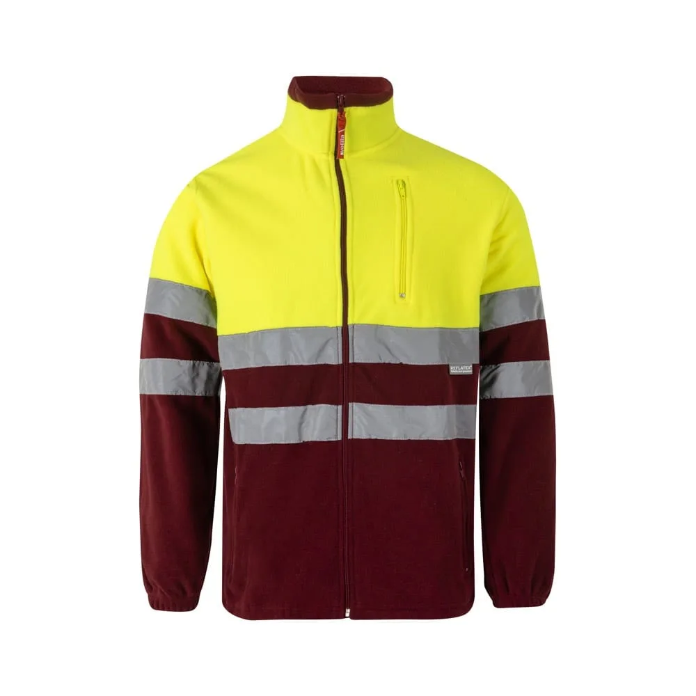VL EROS. Δίχρωμο fleece μπουφάν (280g/m²), από πολυεστέρα (100%) - 2xl, βουργουνδί - pa_μέγεθος: 2xl, pa_χρώματα: βουργουνδί