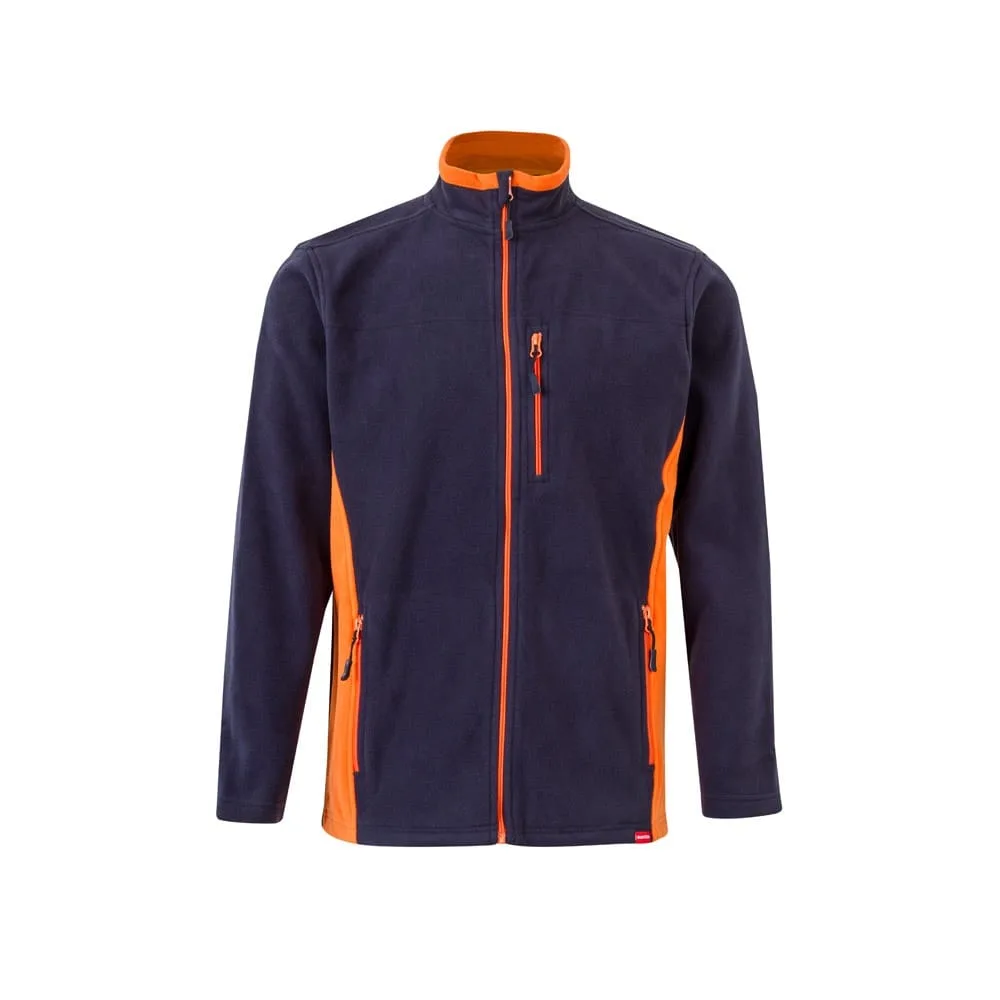 VL GERAS. Δίχρωμο fleece μπουφάν (220g/m²) από πολυεστέρα (100%) - m, μπλε - pa_μέγεθος: m, pa_χρώματα: μπλε