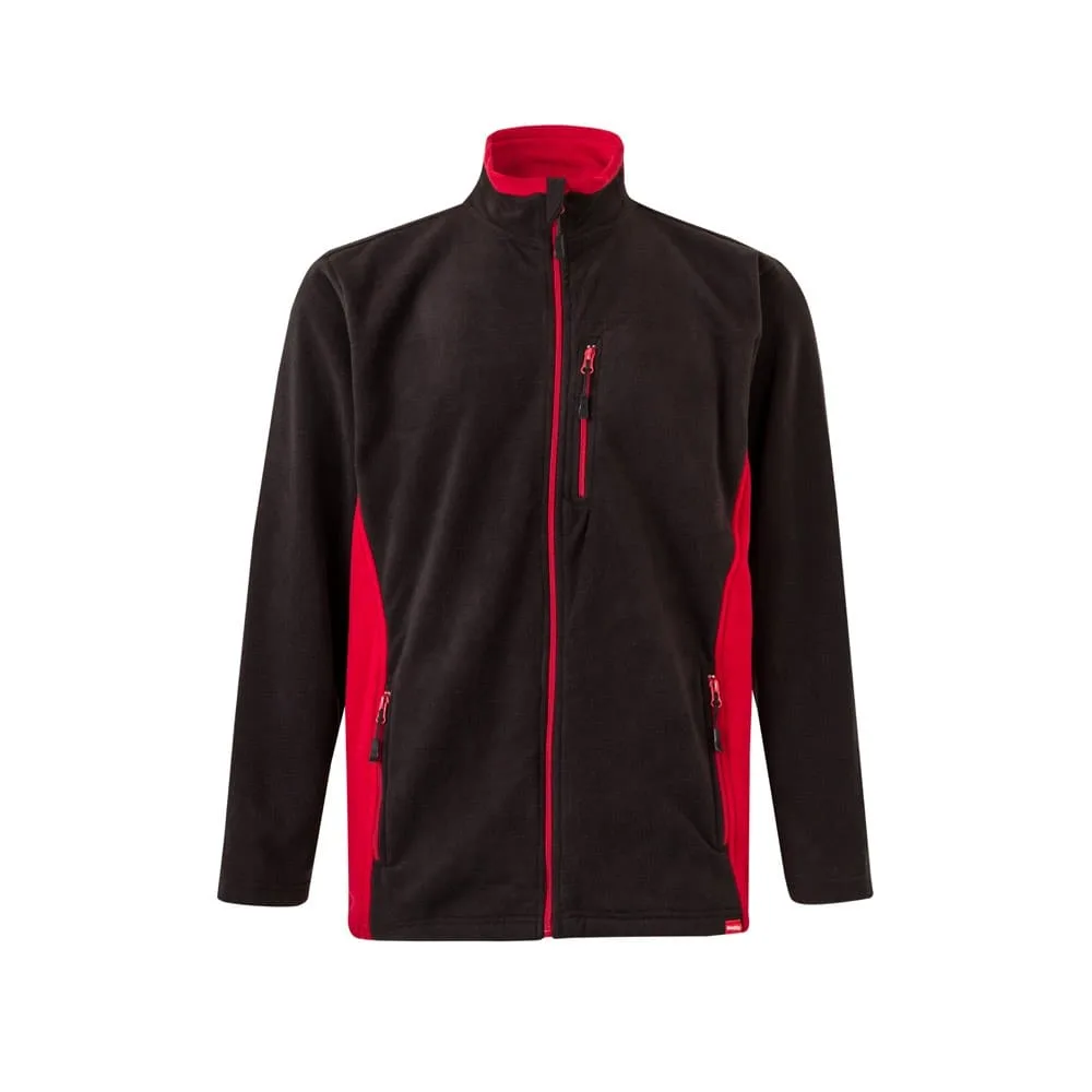 VL GERAS. Δίχρωμο fleece μπουφάν (220g/m²) από πολυεστέρα (100%) - xl, μαύρο - pa_μέγεθος: xl, pa_χρώματα: μαύρο