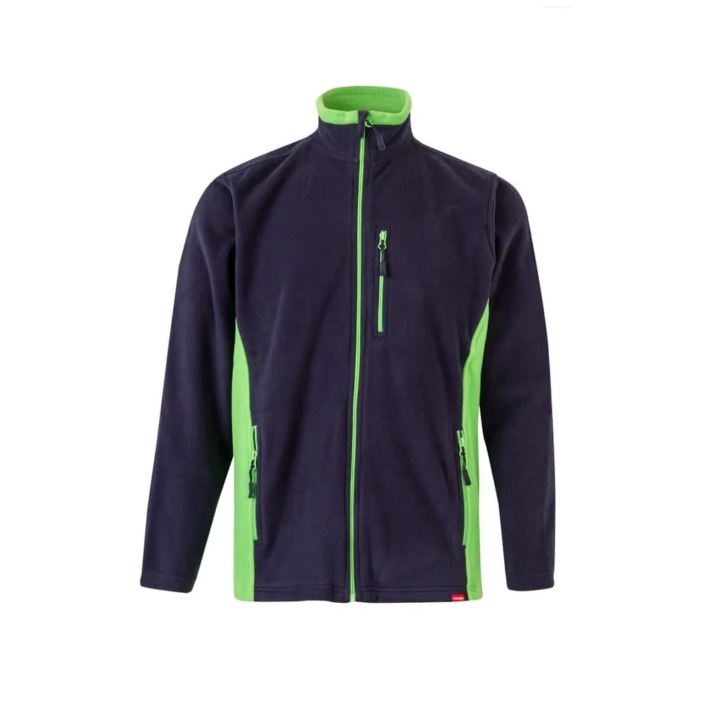 VL GERAS. Δίχρωμο fleece μπουφάν (220g/m²) από πολυεστέρα (100%) - m, μπλε - pa_μέγεθος: m, pa_χρώματα: μπλε