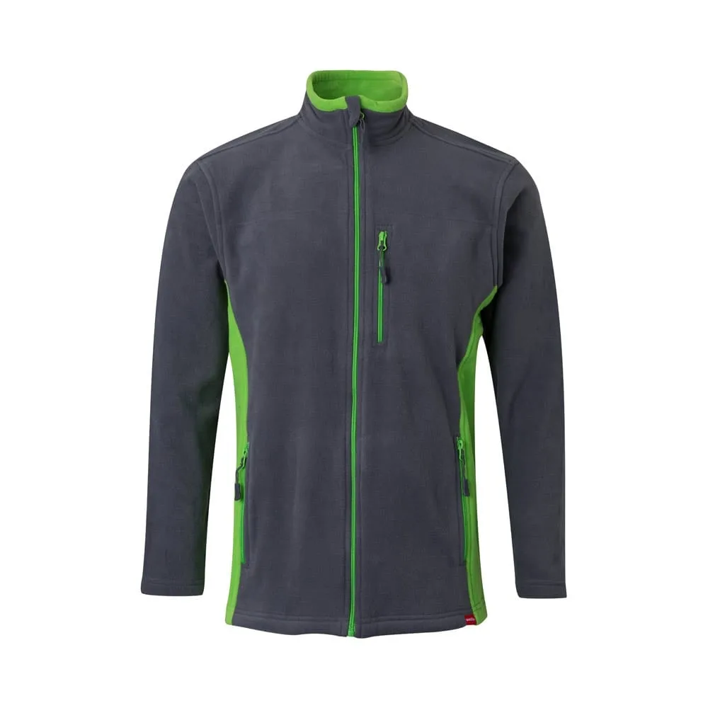 VL GERAS. Δίχρωμο fleece μπουφάν (220g/m²) από πολυεστέρα (100%) - m, γκρί - pa_μέγεθος: m, pa_χρώματα: γκρί
