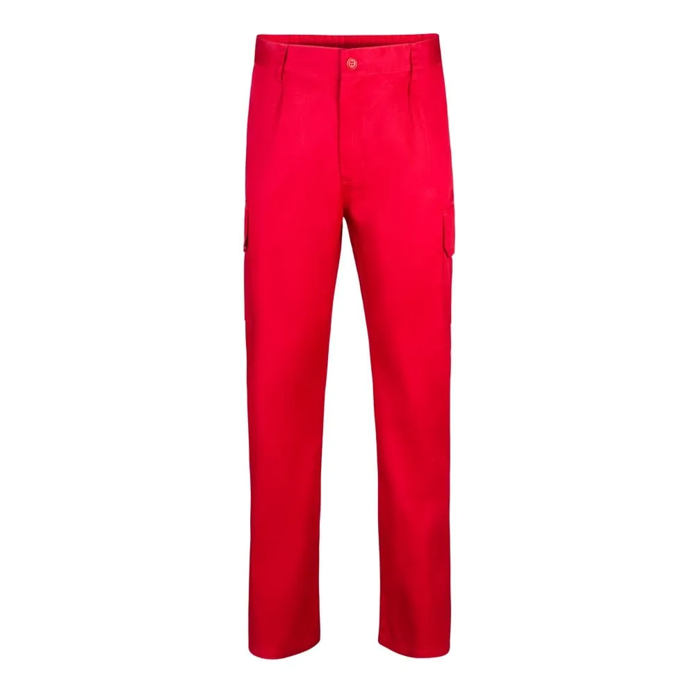 VL MABON. Παντελόνι twill με πολλαπλές τσέπες (200g/m²), από βαμβάκι (35%) και πολυεστέρα (65%) - 42, κόκκινο - pa_μέγεθος: 42, pa_χρώματα: κόκκινο