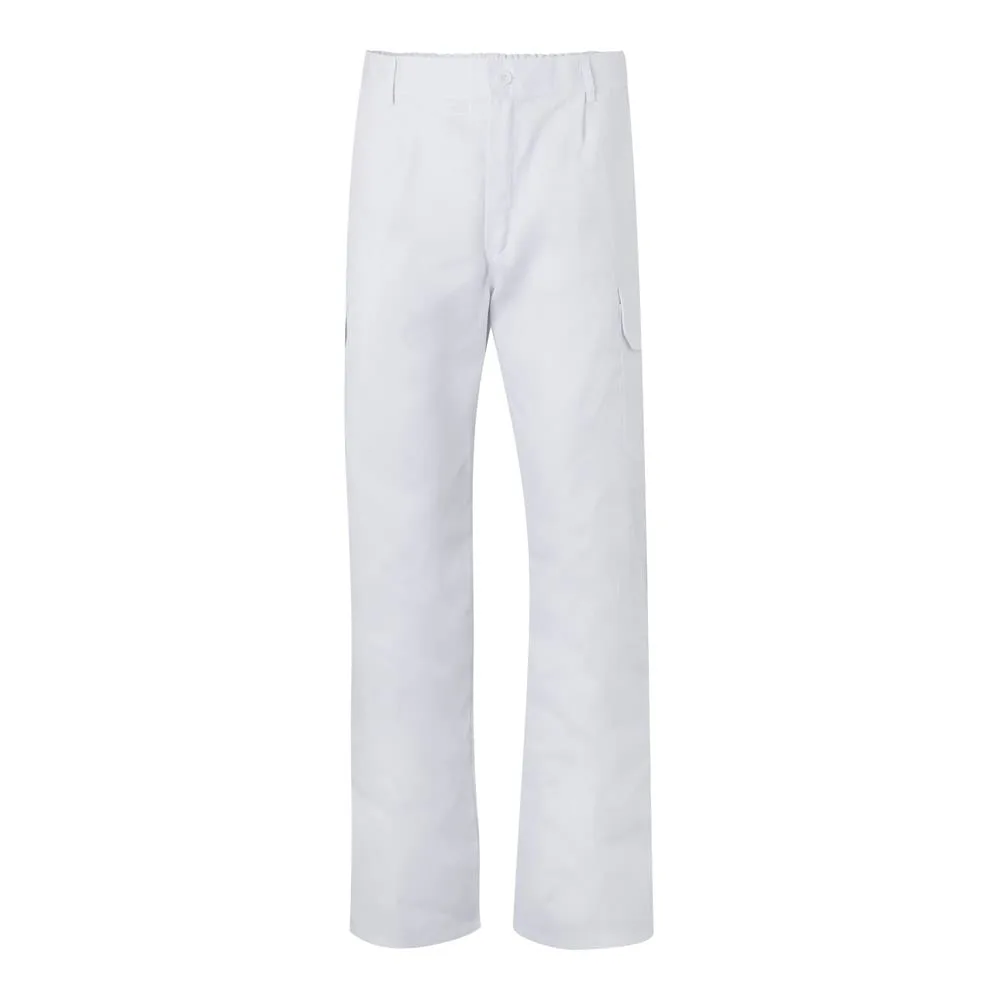 VL MABON. Παντελόνι twill με πολλαπλές τσέπες (200g/m²), από βαμβάκι (35%) και πολυεστέρα (65%) - 62, λευκό - pa_μέγεθος: 62, pa_χρώματα: λευκό